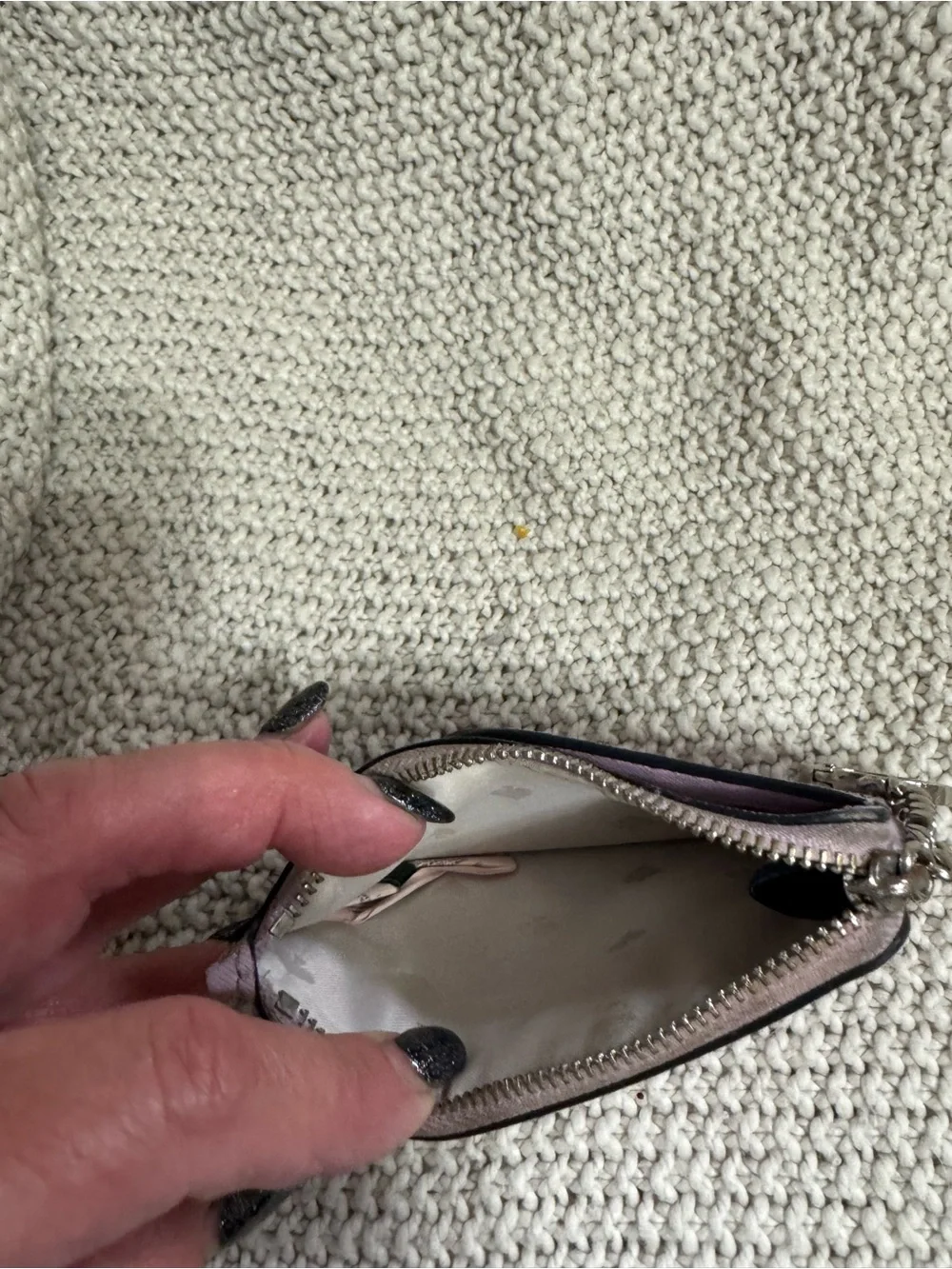 kate spade Two-Tone Lilac and Navy Zip‎ Card Case
